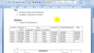 comptabilité générale S2 quot les Amortissements Exercice 4 quot [upl. by Etnod]