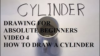 HOW TO DRAW A CYLINDER DRAWING FOR ABSOLUTE BEGINNERS [upl. by Kiona]