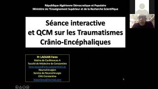 Neurochirurgie trauma crânien Préparation Résidanat  Pr Laouar partie 01 [upl. by Quillan]