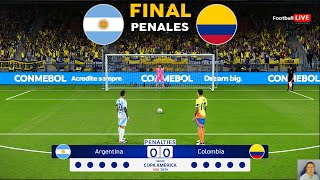 Argentina Vs Colombia PENALES  Final Copa América 2024  Messi vs James  Jugabilidad PES realista [upl. by Annahsirhc]