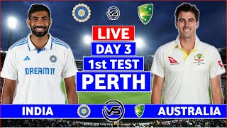 India vs Australia 1st Test Day 3 Live  IND vs AUS 1st Test Live Scores amp Commentary  IND Innings [upl. by Norrabal]