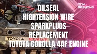 OIL SEAL HIGHTENSION WIRE SPARKPLUGS REPLACEMENT 4AF ENGINE oilseal hightensionwire sparkplug [upl. by Sioux]