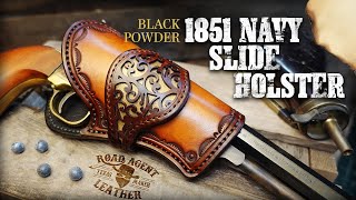 Making a Leather Slide Holster for an 1851 Navy  Leather Craft ASMR [upl. by Eibber]