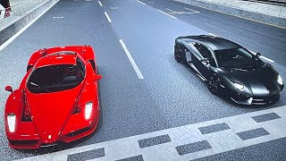 Gran Turismo 7 Ferrari Enzo vs Lamborghini Aventador STOCK DRAG RACE gt7 dragrace italiancars [upl. by Gearard548]