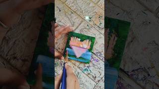 Nature painting on a mini canvas viral shorts art painting [upl. by Eadas373]