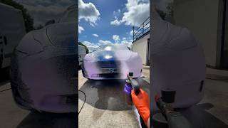 Satisfying Tesla snow foam car wash 🤌 detailing tesla asmr [upl. by Tremaine]