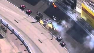 Dan Wheldon deadly Crash zoomed in 50 [upl. by Lauter897]