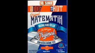 Orijinal Yayınları 10 Sınıf Matematik ODF KDT Seti [upl. by Red776]