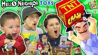 HELLO NEIGHBOR GIVES US HIS TOYS FGTEEV Boys Video Game Surprise Box from MART Plushies Figures [upl. by Solotsopa263]