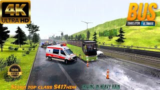 Heavy rain drivingsetRa Top CLass Driving 👍🏻bus simulator ultimate Indiaultra graphics gameplay [upl. by Yadsendew]