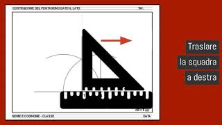 Costruzione di un pentagono regolare dato il lato procedimento veloce [upl. by Mullane]