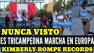 NUNCA VISTO PERÚ con KIMBERLY ROMPE RECORD y es TRICAMPEONA en ATLETISMO en EUROPA [upl. by Johnnie667]