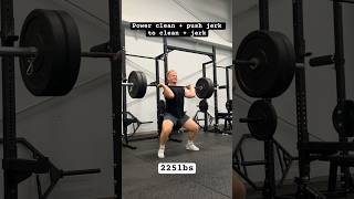 Power clean to push jerk  clean amp jerk 225lbs [upl. by Cilka]