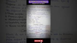 Control and Coordination Class 10  Best Handwritten notes  Biology Class 10  Ncert  edushorts [upl. by Tapes]