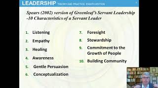 Servant Leadership Chap 10 Leadership by Northouse 8th ed [upl. by Suirtemid]