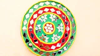 lippan art work with mirrors on mdf board lippanartwithmirrors easydiy trendingdecordiwali2024 [upl. by Akanke]