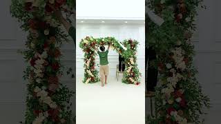 Coffee White Champagne Greenery Flower Row Decor Wedding Arch Frame flowers decoration wedding [upl. by Umeko815]