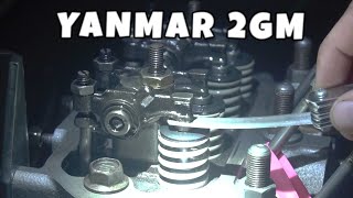 Yanmar 2GM Engine Rebuild CYLINDER HEAD Install  VALVE LASH adjustment Part 8 [upl. by Burwell]