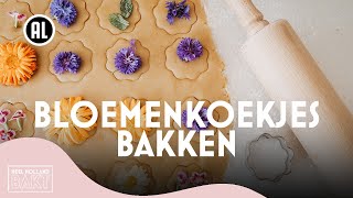 Koekjes bakken met bloemen  HEEL HOLLAND BAKT [upl. by Ewolram]