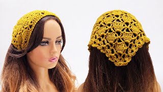 Easy Crochet Bandana Tutorial  How To Crochet [upl. by Ellesor]