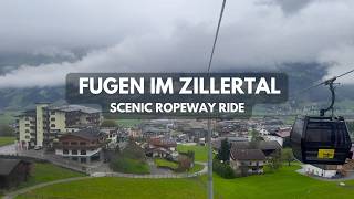 Fugen im Zillertal  Scenic rope way rideski lift ascent  4k HDR Dolby Vision [upl. by Sirtimid]