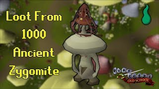 Old School RuneScape Loot From 1000 Ancient Zygomite [upl. by Ahsein]