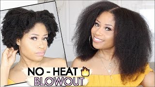 EASY NOHEAT BLOWOUT on Natural Hair  howto [upl. by Yolane]