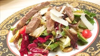 Steak Salat zubereiten Chefkoch Anleitung für Blattsalat mit Steak [upl. by Gauthier]