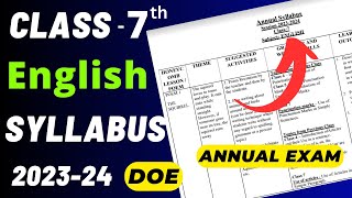 Class 7th English Syllabus 202324  English Syllabus Annual Exam 2024  Doe Ncert [upl. by Noni427]