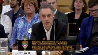 Professor Peterson talks concept of quotrespectquot at Senate Committee on Bill C16 [upl. by Domenech]