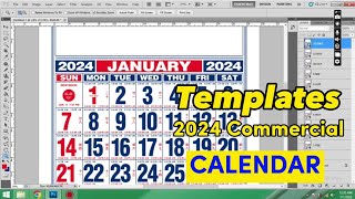 2024 Calendar template  2024 Commercial calendar template 2024 calendar printing photoshop [upl. by Ahsien]