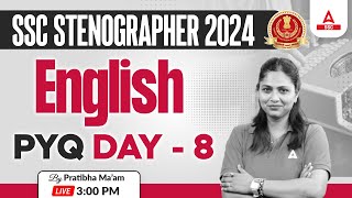 SSC Stenographer 2024  SSC Steno English By Pratibha Mam  Previous Year Questions 8 [upl. by Wallach]