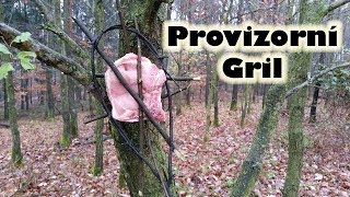 Provizorní gril  jak si opéct maso v přírodě [upl. by Notslah]