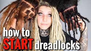 6 different ways to START dreadlocks with demonstrations🙌🏼 [upl. by Elman]