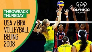 Brazil Women beat USA for their first Volleyball Gold  Beijing 2008  Throwback Thursday [upl. by Snowman685]