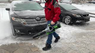 Ego fun in the snow with 650CFM leaf blower [upl. by How799]