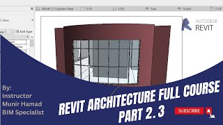 Part 23  Revit Architecture Full Course  Curtain Walls [upl. by Krysta445]