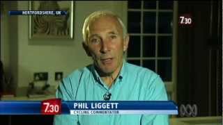 Commentator Phil Liggett describes Armstrongs drive and deceit [upl. by Kenaz791]