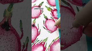 Watercolor Sketchbook Ideas Dragon Fruit art painting watercolor watercolorsketchbook [upl. by Mehcanem]