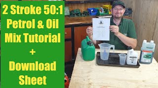 How to mix 2 Stroke fuel small engine petrol  oil tutorial demonstration 501 401 321 251 ratio [upl. by Aicener]