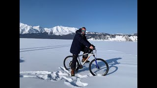 EXTREME Kälte  Mit dem Fahrrad über den vereisten Baikalsee in Sibirien 40 Grad [upl. by Cirenoj]