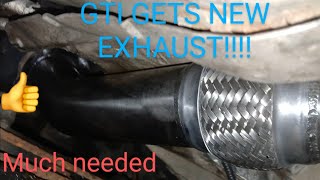 Golf Gti gets new 3in downpipe to fix the exhaust leaks 🌫 [upl. by Assenal550]