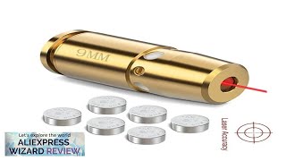 Optics Cartridge Red Dot Laser Bore Brass 9MM Bore Boresighter For Pistol Review [upl. by Slotnick]