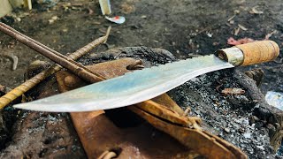 KNIFE MAKING  FORGING A SHARP HUNTING KNIFE FROM THE RUSTY STEEL [upl. by Soirtimid589]