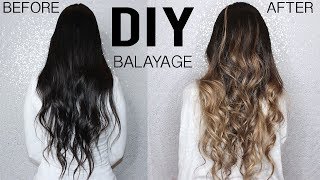 HOW TO DIY BALAYAGEOMBRE HAIR TUTORIAL AT HOME  FROM DARK TO BLONDE [upl. by Aiksa]