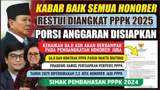 🔴KABAR GEMBIRA HONORER AKAN DIANGKAT JADI PPPK DALAM PROGRAM 100 HARI KERJA PRESIDEN PRABOWO [upl. by Eeuqram130]