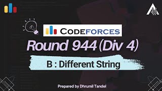 Codeforces Round 944 B  Different String [upl. by Nwahsiek]