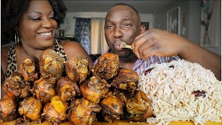 HOW I MAKE BROWN STEW CHICKEN FOR MY JAMAICAN HUSBAND MUKBANG EATING SHOW [upl. by Kleon]