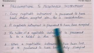 Presumptions To Negotiable Instruments [upl. by Kumar]