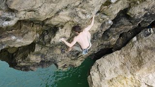 Lulworth Cove Deep Water Solo 7a [upl. by Lewes]